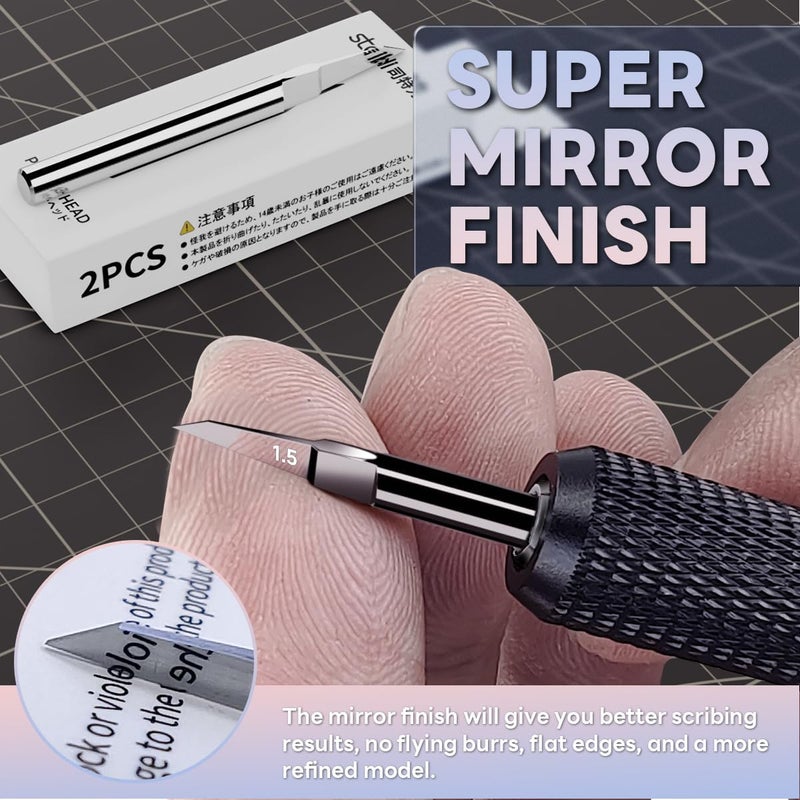 Stedi Model Scriber Blades,Tungsten steel Blades,0.1+0.125mm Size,for Modeling Hobby,RG Scale Model,Gundam Model Kit,for Scribing line, Engraved,Panel line,Resin，Scriber Replacement Blades. - Image 5